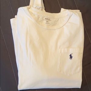 XL white long sleeve polo t-shirt